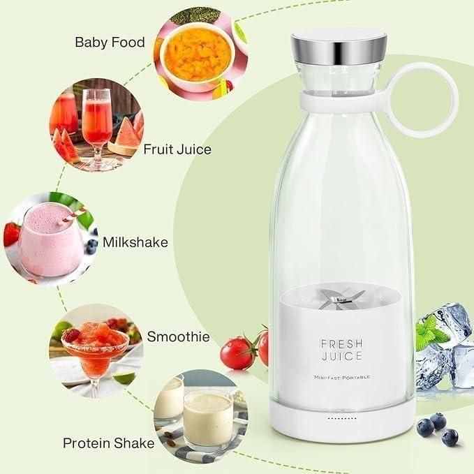 Portable Blender for Smoothie, Milk Shakes, Crushing Ice and Juices, USB Rechargeable Blender